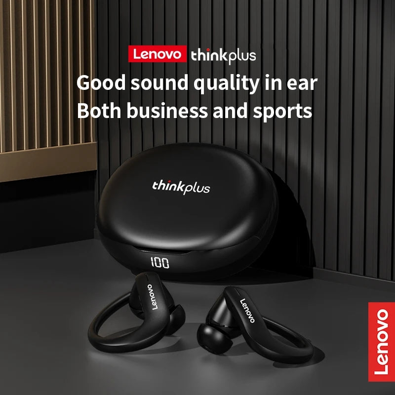 Audífonos In Ear Bluetooth Lenovo T50 Negro, con ganchos para las orejas