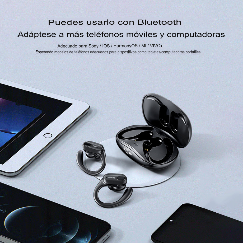 Auriculares Bluetooth 5.3 Lenovo Xt80 Thinkplus originales negros