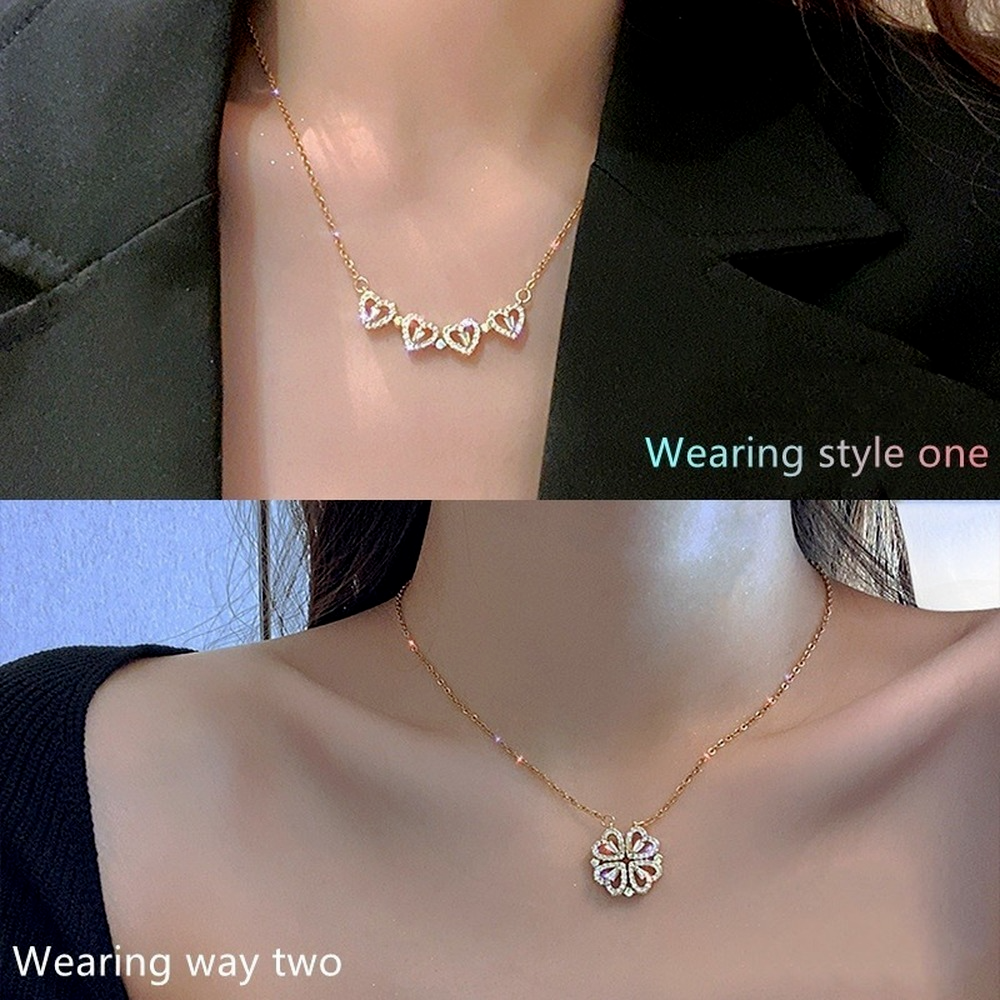 Collar con colgante de corazón magnético para mujer